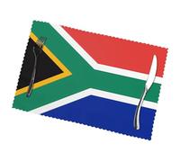 Poezjze Lot de 6 sets de table motif drapeau de l'Afrique du Sud pour cuisine, salle à manger, vacances, fête, mariage, 30,5 x 45,7 cm