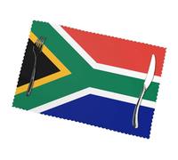 Poezjze Lot de 6 sets de table Motif drapeau de l'Afrique du Sud pour cuisine, salle à manger, vacances, fête, mariage, 30,5 x 45,7 cm