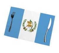 Poezjze Lot de 6 sets de table motif drapeau du Guatemala pour cuisine, salle à manger, vacances, fête, mariage, 30,5 x 45,7 cm