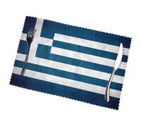 Poezjze Lot de 6 sets de table motif drapeau grec pour cuisine, salle à manger, vacances, fête, mariage, 30,5 x 45,7 cm