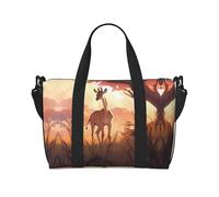 Poezjzw African Savannah Girafe Sac de voyage pour femme Sac fourre-tout pour femme Sac d'hôpital pour le travail et la livraison Noir Taille unique, Noir , Taille unique