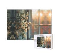 Poezjzw All Lights On Fire Puzzle classique en bois 300 pièces Décoration d'intérieur moderne Jeu intellectuel 28 x 40 cm