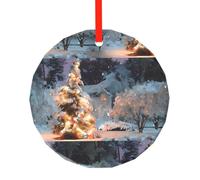 Poezjzw Arbre de Noël en verre rond à motif de neige à suspendre pour décoration de maison, rassemblements, souvenirs
