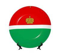 POEZJZW Assiettes décoratives à motif drapeau de Kalouga - Décoration pour la maison, le bureau, les travaux manuels, les études et les assiettes d'entrée - 15,2 cm