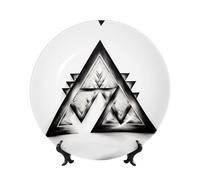 POEZJZW Assiettes décoratives à motif triangulaire aigu pour la maison, le bureau, les travaux manuels, les décorations d'étude et les assiettes d'entrée, 15,2 cm