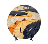 POEZJZW Assiettes décoratives colorées avec motif rivière - Décoration pour la maison, le bureau, les travaux manuels, les études et les assiettes d'entrée - 15,2 cm