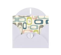 POEZJZW Atomic Stars Carte de vœux vierge en papier nacré avec enveloppe blanche Motif étoiles rétro Convient pour anniversaire, mariage, fête d'invitation