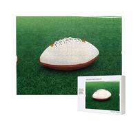 Poezjzw Ballon de rugby blanc adulte classique puzzle 500 pièces en bois moderne décor intérieur jeu intellectuel 52 x 38 cm