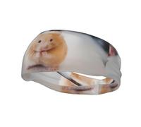 Poezjzw Bandeau de sport avec motif hamster marron pour course à pied, yoga, élastique évacuant l'humidité