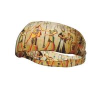 Poezjzw Bandeau de sport avec motif « Women in Ancient Egypt » - Convient pour la course à pied, le yoga - Élastique - Évacuation de l'humidité