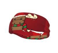 Poezjzw Bandeau de sport élastique avec motif renne de Noël pour course à pied, yoga, course à pied, cyclisme