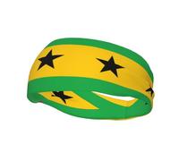 Poezjzw Bandeau élastique respirant avec motif drapeau de Sao Tomé et Principe pour le baseball, le basket-ball, le football