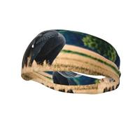 Poezjzw Bandeau élastique respirant avec motif éléphant dans la prairie, pour le baseball, le basket-ball, le football, le sport, la course à pied, l'exercice