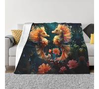 POEZJZW Belle couverture en flanelle légère et confortable ultra douce et chaude en micro polaire pour lit, canapé, salon 101,6 x 76,2 cm