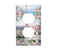 Poezjzw Belle Tour Paris Motif Interrupteur Couvercle de Sortie Duplex Plaque Murale Décorative Plaque Murale Décorative Taille 11,4 x 7,9 cm