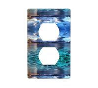 Poezjzw Belle vue sur la mer motif interrupteur couvercle de sortie sortie duplex plaque murale décorative plaque murale décorative taille 11,4 x 7,9 cm