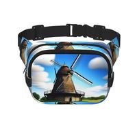 Poezjzw Big Windmill Sac banane de voyage adapté pour la course à pied, le cyclisme et les aventures en plein air, pour ranger des téléphones portables et des cartes de crédit, noir, One Size