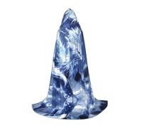 POEZJZW Blue Beast Cape à capuche avec motif dragon pour Halloween, cosplay, unisexe, noir, taille M