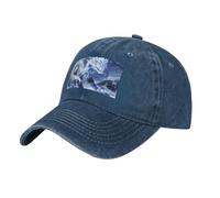 POEZJZW Blue Beast Dragon Pattern Casquette de baseball pour homme et femme Chapeaux de cowboy réglables Chapeaux de soleil unisexes Noir, bleu marine, Taille unique