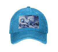 POEZJZW Blue Beast Dragon Pattern Casquette de baseball pour homme et femme Chapeaux de cowboy réglables Chapeaux de soleil unisexes Noir, bleu, taille unique