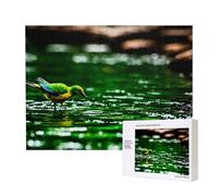 Poezjzw Bluebird Jouant dans l'eau Puzzle Classique Adulte 500 Pièces Puzzle en Bois Moderne Décor Intérieur Jeu intellectuel 52 x 38 cm