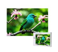 Poezjzw Bluebird Puzzle classique debout sur une branche pour adulte - Puzzle en bois moderne - Décoration d'intérieur - Jeu intellectuel - 75 x 50 cm
