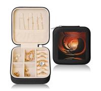 POEZJZW Boîte à bijoux de voyage avec arc dynamique - Petite boîte à bijoux carrée - Organiseur de bijoux - Boîte à bijoux - Noir