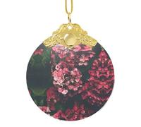 Poezjzw Boucle ronde en métal doré avec motif de fleur en forme de triangle - Ornements en verre à suspendre pour sapin de Noël - Décoration de maison, rassemblements, souvenirs