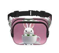 Poezjzw Bunny In A Cup Sac banane de voyage adapté pour la course à pied, le cyclisme et les aventures en plein air, ranger des téléphones portables et des cartes de crédit, noir, One Size