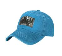 POEZJZW Calamar avec couteau et fourchette autour de la queue de cheval vintage réglable casquette de cowboy casquette de baseball casquettes de gym pour femmes hommes femmes cadeaux noir, bleu