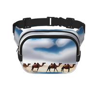 Poezjzw Camel In The Desert Sac banane de voyage adapté pour la course à pied, le cyclisme et les aventures en plein air, ranger des téléphones portables et des cartes de crédit, noir, One Size