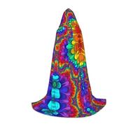 POEZJZW Cape à capuche avec motif de couleur vive pour adolescents et femmes, costume d'Halloween, bal masqué, cosplay, fête de Noël, taille L