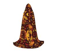 POEZJZW Cape à capuche avec motif de feuilles d'automne pour hommes et femmes, cape avec capuche pour adulte, costume de sorcière, Halloween, costume de sorcière, cape de magicien, taille L