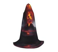 POEZJZW Cape à capuche avec motif d'éruption volcanique pour adultes, hommes et femmes, cape de Noël à capuche pour cosplay, taille S