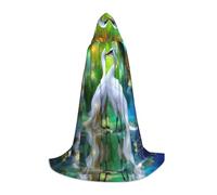 POEZJZW Cape à capuche avec motif deux aigrettes pour adultes, hommes et femmes, cape de Noël à capuche pour cosplay, taille M