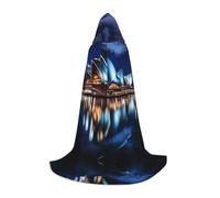 POEZJZW Cape à capuche avec motif d'opéra de Sydney pour Halloween, cosplay, unisexe, taille L