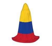 POEZJZW Cape à capuche avec motif drapeau de la Colombie pour homme et femme - Cape avec capuche - Renaissance - Costume de sorcière d'Halloween