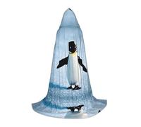 POEZJZW Cape à capuche avec motif pingouin d'hiver pour adultes, hommes et femmes, cape de Noël à capuche pour cosplay, costume M