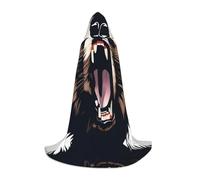 POEZJZW Cape à capuche avec motif tête d'ours hurlant pour adultes, hommes et femmes, cape de Noël à capuche pour cosplay, noir, taille S