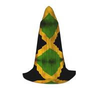 POEZJZW Cape à capuche avec motif vieux drapeau jamaïcain pour adultes, hommes et femmes, cape de Noël à capuche pour cosplay, costume L