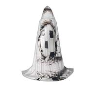 POEZJZW Cape à capuche motif ballon de football lancé dans le mur pour adultes, hommes et femmes, cape de Noël à capuche pour cosplay, taille S