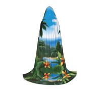 POEZJZW Cape à capuche motif ciel tropical écologie pour adultes hommes femmes Noël capuche cape cosplay costumes M