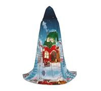 POEZJZW Cape à capuche motif maison des elfes pour homme et femme, costume d'Halloween, bal masqué, cosplay, fête de Noël, taille M