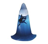 POEZJZW Cape à capuche motif requin pour adultes, hommes et femmes, cape de Noël à capuche pour cosplay, costume M