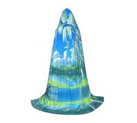 POEZJZW Cape à capuche motif saules sur le front de mer pour adulte, homme et femme, cape de Noël à capuche pour cosplay, taille M