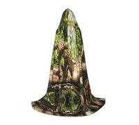 POEZJZW Cape à capuche panthère sur tronc d'arbre pour adolescents et femmes - Costume d'Halloween, bal masqué, cosplay, fête de Noël, taille S