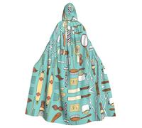 POEZJZW Cape à capuche pour femme et homme avec motif de barbier