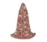 POEZJZW Cape avec capuche motif renard d'automne pour hommes et femmes, cape avec capuche pour adulte, costume de sorcière, Halloween, costume de sorcière, cape de magicien, taille M