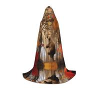 POEZJZW Cape avec capuche ours marron en automne pour homme et femme - Cape avec capuche pour adulte - Renaissance Halloween - Costume de sorcière - Cape de magicien - L