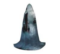 POEZJZW Cape avec capuche pour fille et voile sur un bateau de mer pour homme et femme - Cape avec capuche pour adulte - Renaissance - Costume de sorcière d'Halloween - Cape de magicien - M
